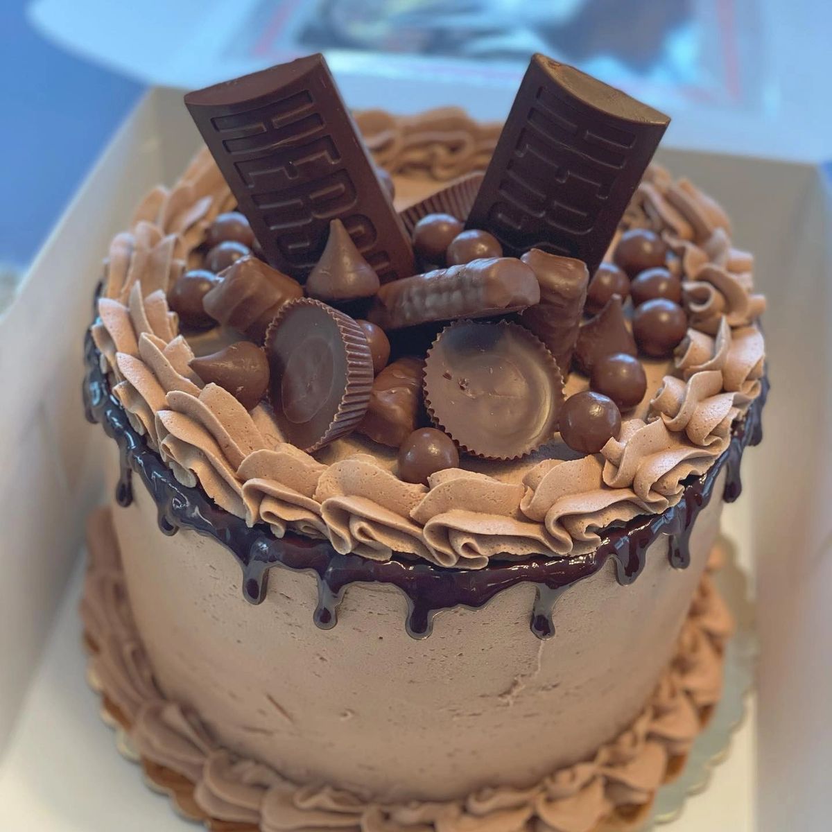 Custom chocolate birthday cake decorated by Becca Bakes Owensboro
