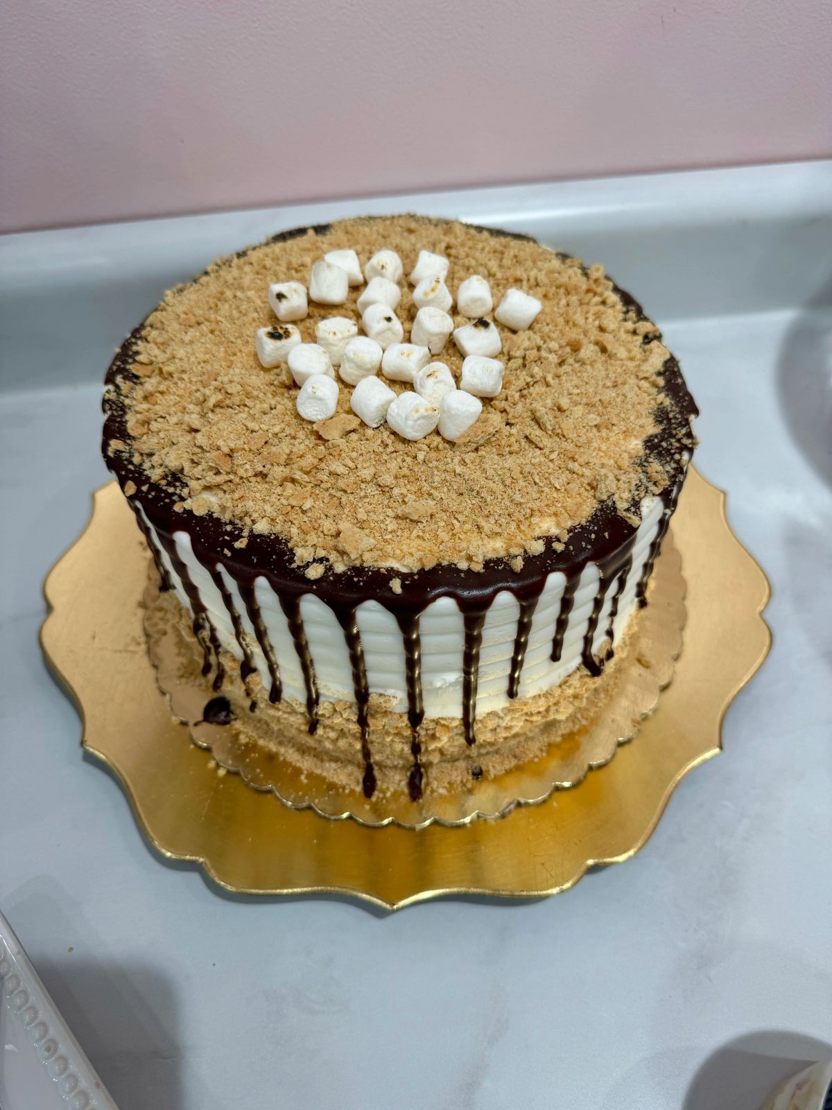 S'mores cake with marshmallow buttercream and graham crumble, Owensboro KY